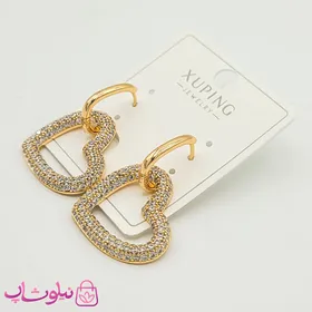 گوشواره زنانه ژوپینگ با آویز قلبی پرنگین