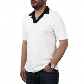 پولوشرت آستین کوتاه یقه شکاری مردانه سیزر مدل 15611246