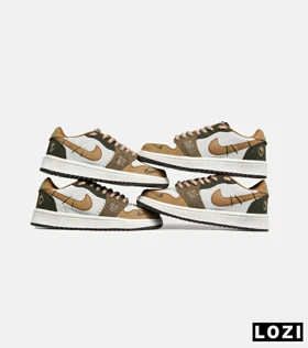 کفش کتانی مردانه و زنانه سفید کرم سبز نایک NIKE jordan Vodoo