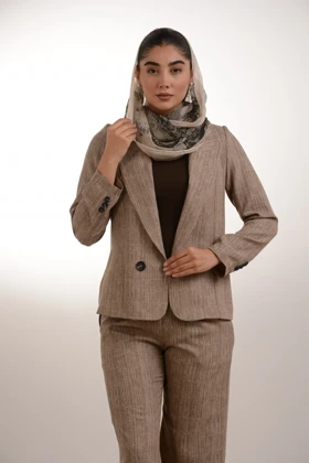 کت زنانه یقه بلیزر بغل چاک