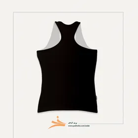 تاپ نخ پنبه زنانه پشت قهرمانی آداک رنگ مشکی