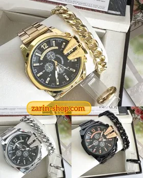 ست ساعت دیزل مردانه و دستبند انگشتر 290340400