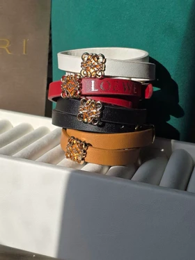 دستبند چرم وارداتی loewe دو دور