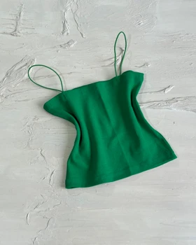 تاپ نیم‌تنه بند قیطونی کد 1400133 (سبز)