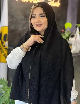 شال مشکی لبه زیپی کد : L155