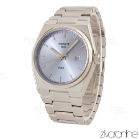 ساعت تیسوت مردانه PRX نقره ای صفحه آبی یخی 105470