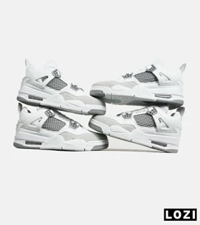 کتانی ساق‌دار زنانه و مردانه سفید طوسی Nike air jordan 4