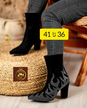 نیم بوت نگین‌دار زنانه مجلسی کد(2044)