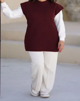 ست مانتو و سارافون بافت کد 342