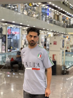 کیت باشگاهی هواداری ایتالیا رنگ‌طوسی باکسی لش مردانه