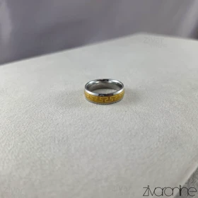 انگشتر رینگ زنانه طرح ورساچه دورنگ طلایی 30055