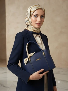 کیف زنانه دوشی خط‌دار کد 200114 گالری روژانو قسطی (سرمه)