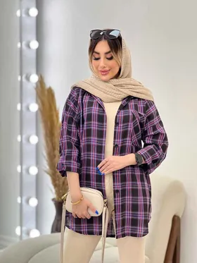 مانتو چهارخونه تک جیب هیما