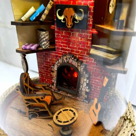 چراغ خواب دکوری مدل کتابخانه حبابی شیشه ای مینیاتوری