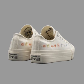 کانورس پلتفرم گل‌دار سفید Converse Platform White Flower