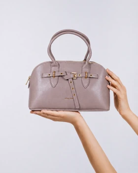 کیف دستی زنانه چرم مصنوعی دسته دار دیوید جونز DAVIDJONES (نسکافه ای)