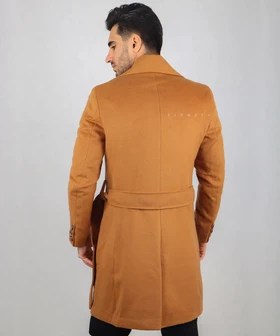 پالتو مردانه یقه انگلیسی و کمربندی 0035