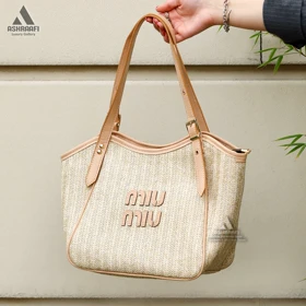 کیف میو میو حصیری Miu Miu Shoulder Bag A02 (کرم)