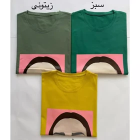 تیشرت زنانه نخ پنبه طرح عینک