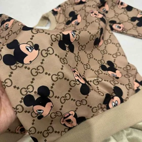 بلوز شلوار بچه گانه مخمل میکی قهوه ای