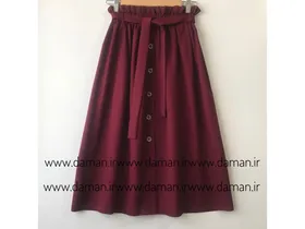 دامن جلو دکمه زرشکی قد 75