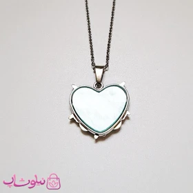 گردنبند زنانه مدل قلب آبی روشن سیم خاردار کد 55