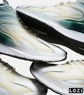 کفش کتانی مردانه سفید کرم سبز ADIDAS Customize Run