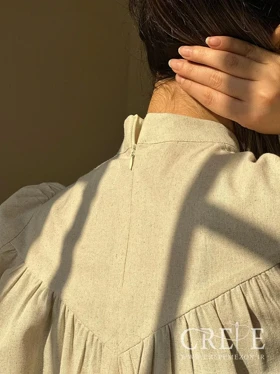 شومیز لینن آستین مچی یقه سه سانت