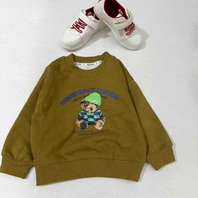 بلوز بچه گانه دورس حنایی خرس کلاهدار اورجینال