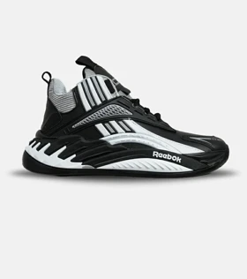 کفش کتانی ساق‌دار مشکی طوسی سفید Reebok Shaq Attaq