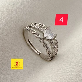 انگشتر فری سایز زنانه نگینی و ساده مارک CM