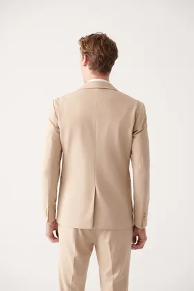 کت بافتنی دوشاخه آستر بژ B004000