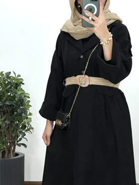 پیراهن مانتویی پاییزه تبسم همراه با کمربند