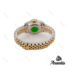 ساعت رولکس زنانه دورنگ طلایی صفحه سیلور خطی مدیوم w-4384