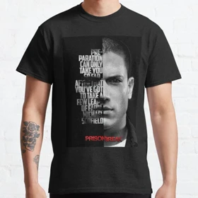 تیشرت prison break طرح Black and white Michael Scofield کد 202288