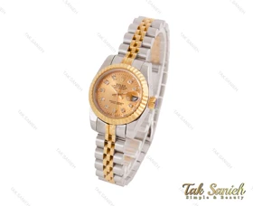 ساعت زنانه رولکس دیت جاست طلایی سیلور اسمال Rolex-3658-L