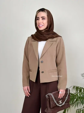 کت تک قهوه ای زنانه الیکا (کرم موکا)