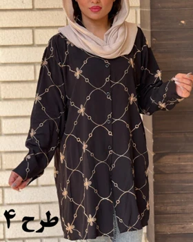 شومیز دکمه دار خامه دوزی 6988