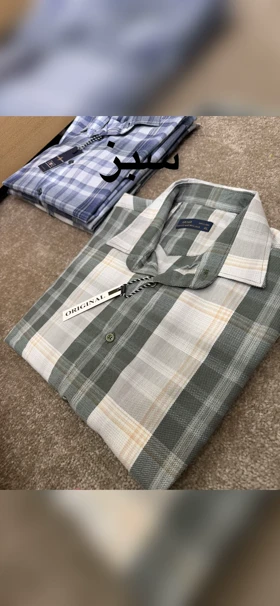 پیراهن چهارخانه آستین بلند 2656