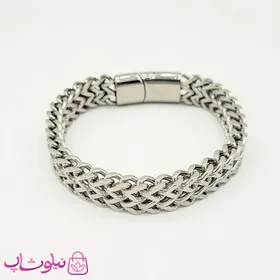 دستبند مردانه زنجیری نقره ای