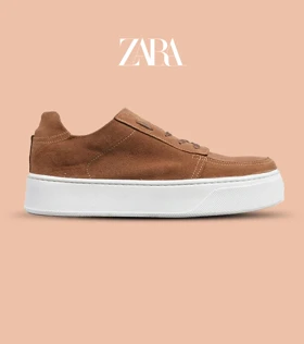 کفش کتانی کژوال مردانه قهوه ای ZARA مدل 4476