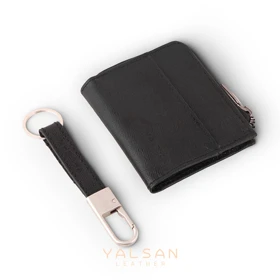 ست هدیه مردانه چرم یلسان رادین کد KIA-HRM-086 (مشکی)