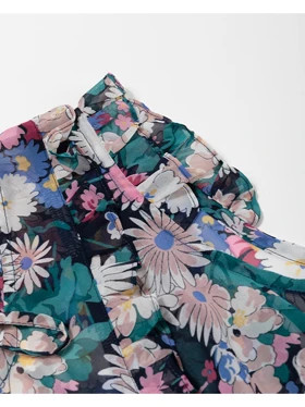 تاپ زنانه مجلسی حریر کمر کش دار هلاله