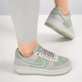 کفش و کتانی زنانه مدل نایک ایرفورس NIKE_AIR FORCE رنگ طوسی یشمی