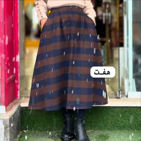 دامن پشمی چهارخونه