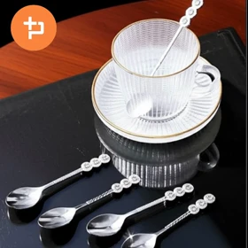 قاشق چای خوری نگیندار در دو رنگ