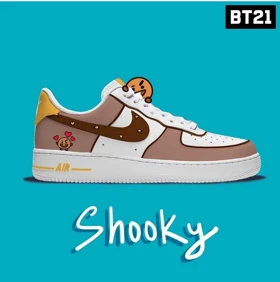 کفش کتانی زنانه و مردانه ایرفورس کاستوم | کتانی bts طرح shooky کد 257116