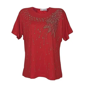 تیشرت زنانه ویسکوز نگین‌دار