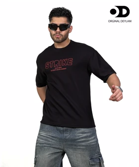 تیشرت مشکی داغی خور باکسی لش مستر کوالیتی کیفیت فوق استثنایی اورجینال دیلم