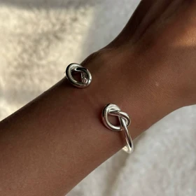 بنگل مینیمال نقره ای 2گره